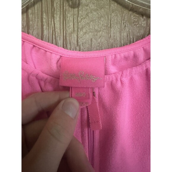 Lilly Pulitzer Girl's Illiana Swim Cover Up Size M (6-7) Flutter Sleeve Hot Pink - Picture 3 of 5